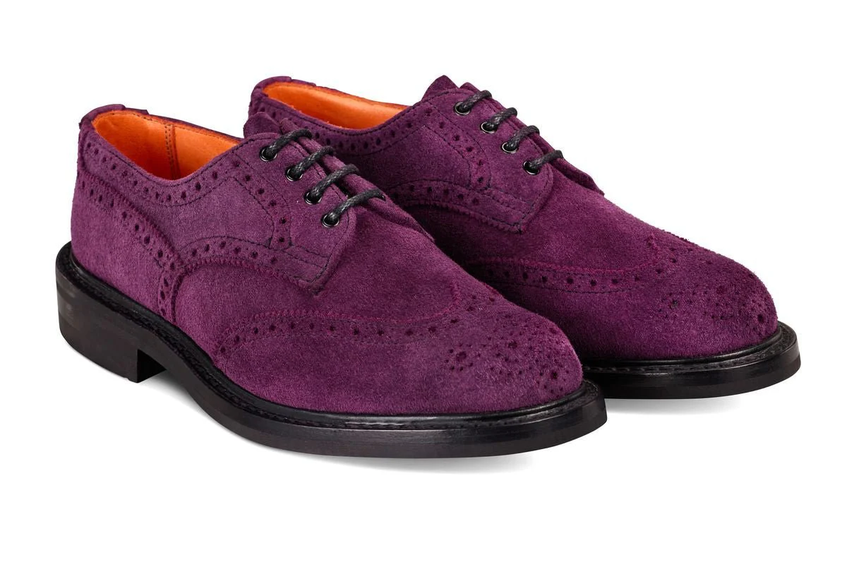 Anne Brogue Country Shoe - Burgundy/Black Reverse Kudu - Image 3