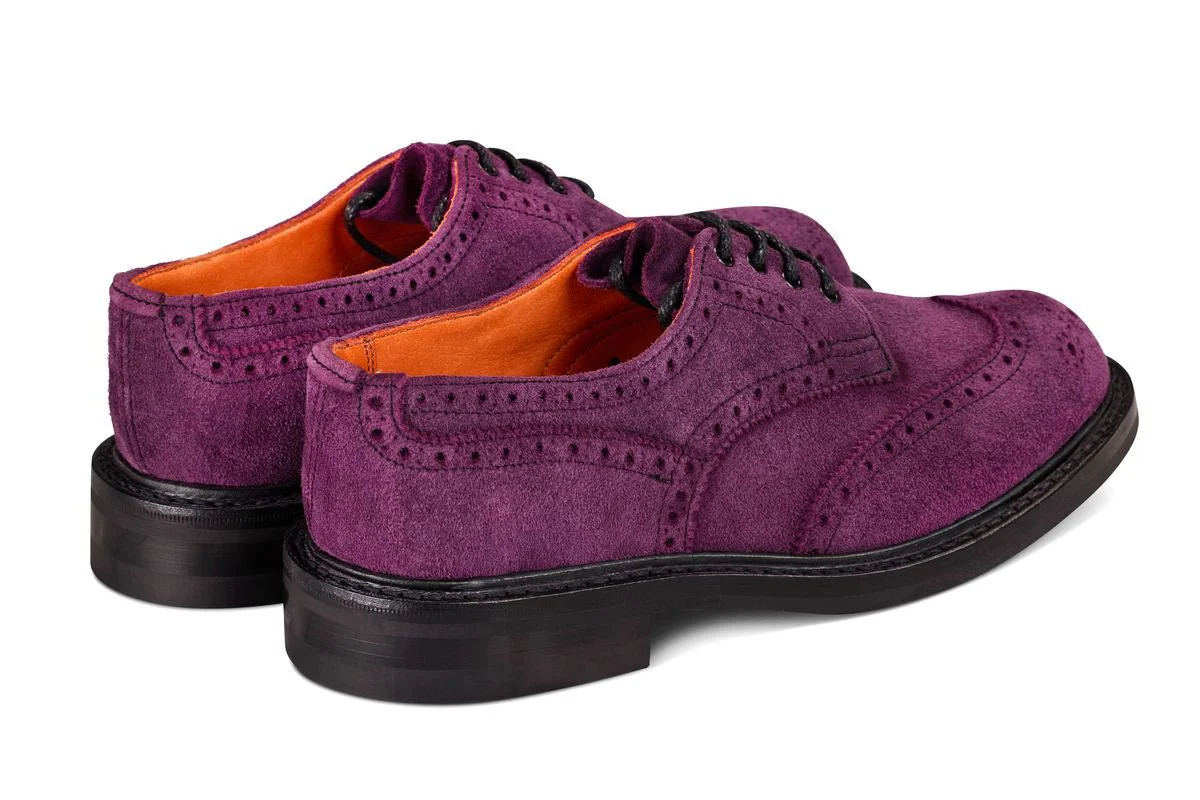 Anne Brogue Country Shoe - Burgundy/Black Reverse Kudu - Image 4