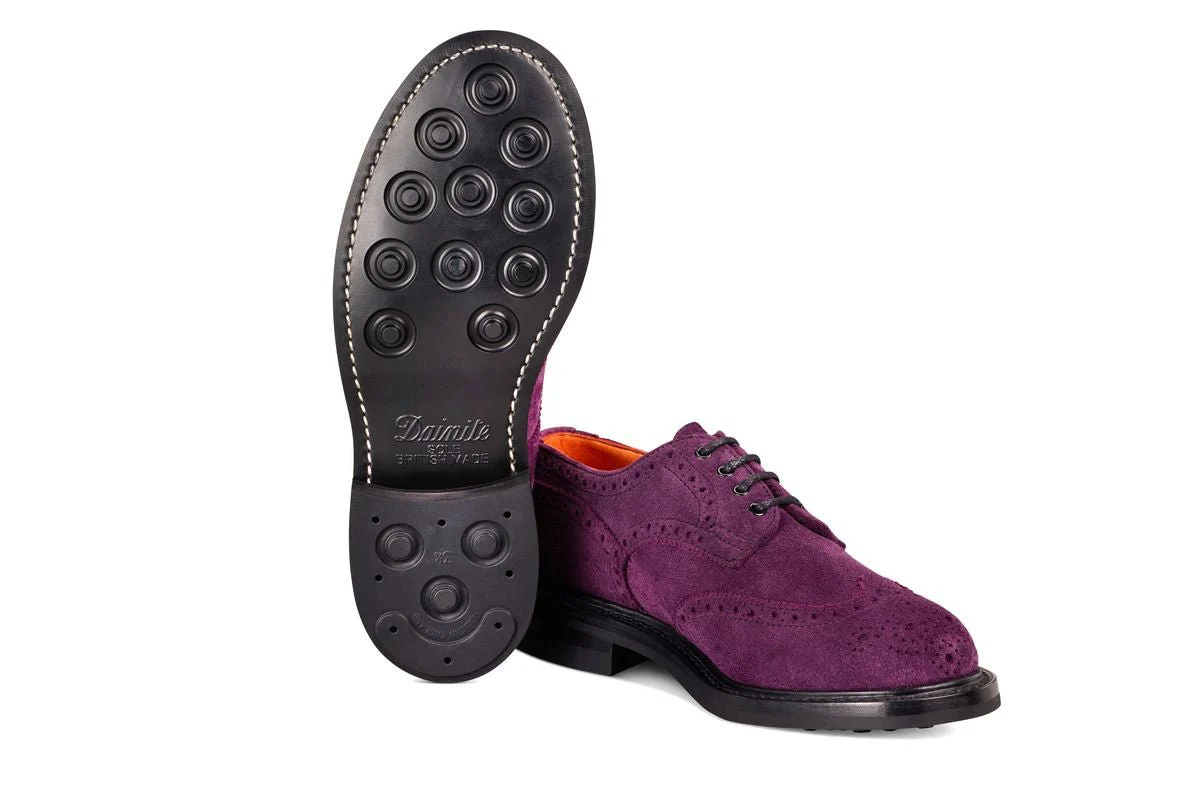 Anne Brogue Country Shoe - Burgundy/Black Reverse Kudu - Image 5