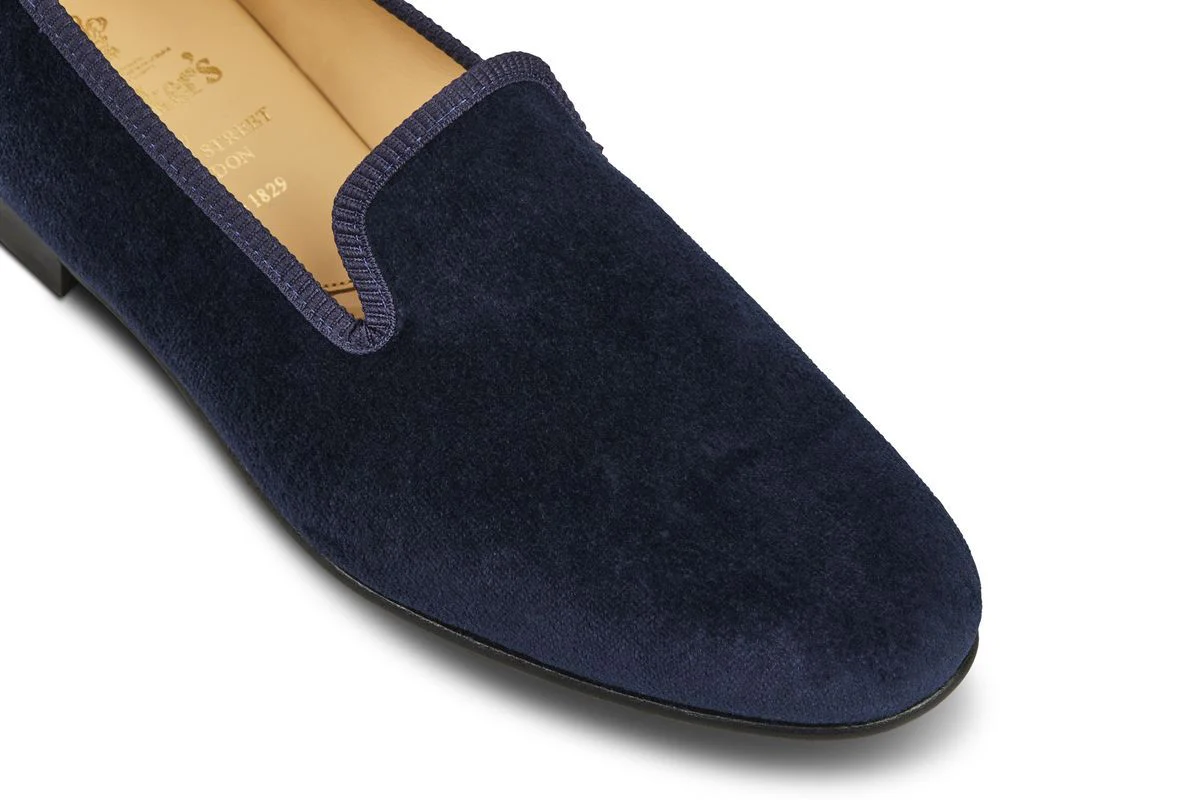 CHURCHILL VELVET SLIPPER - Navy - Image 2