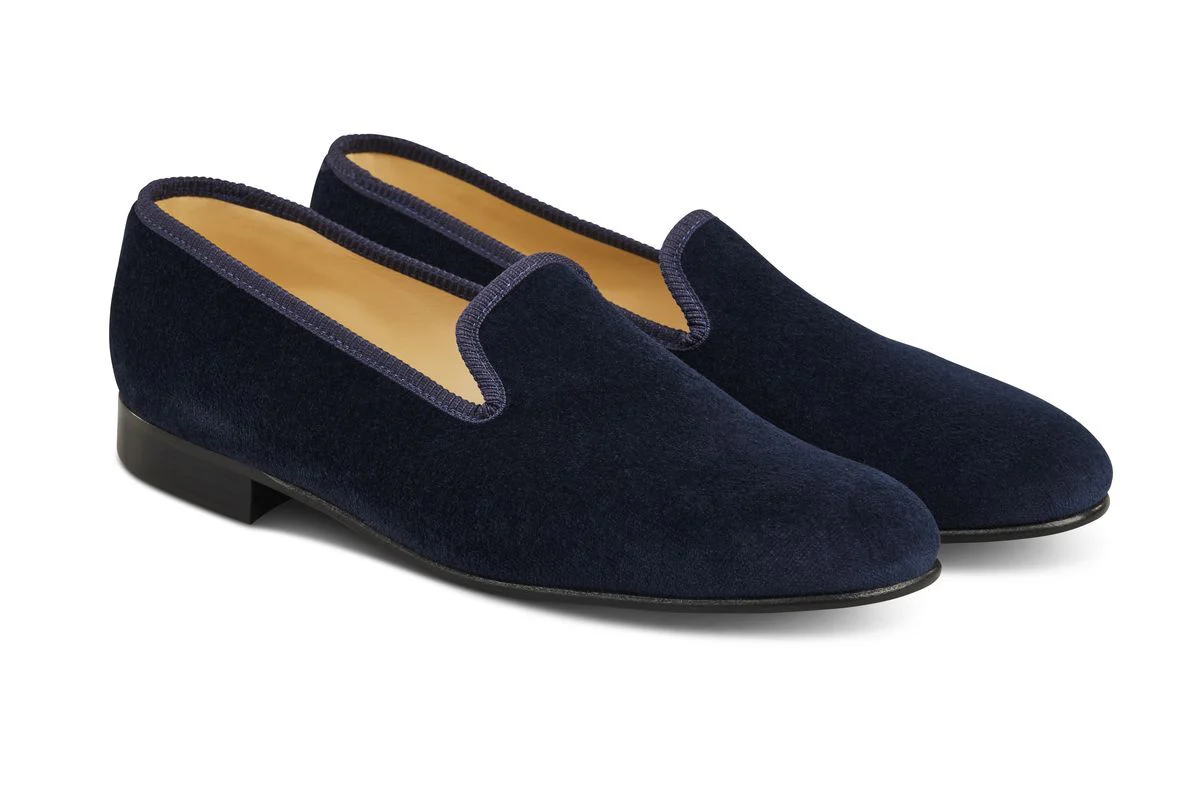 CHURCHILL VELVET SLIPPER - Navy - Image 3