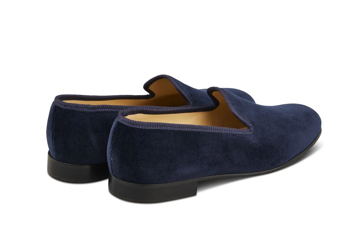 CHURCHILL VELVET SLIPPER - Navy - Image 4