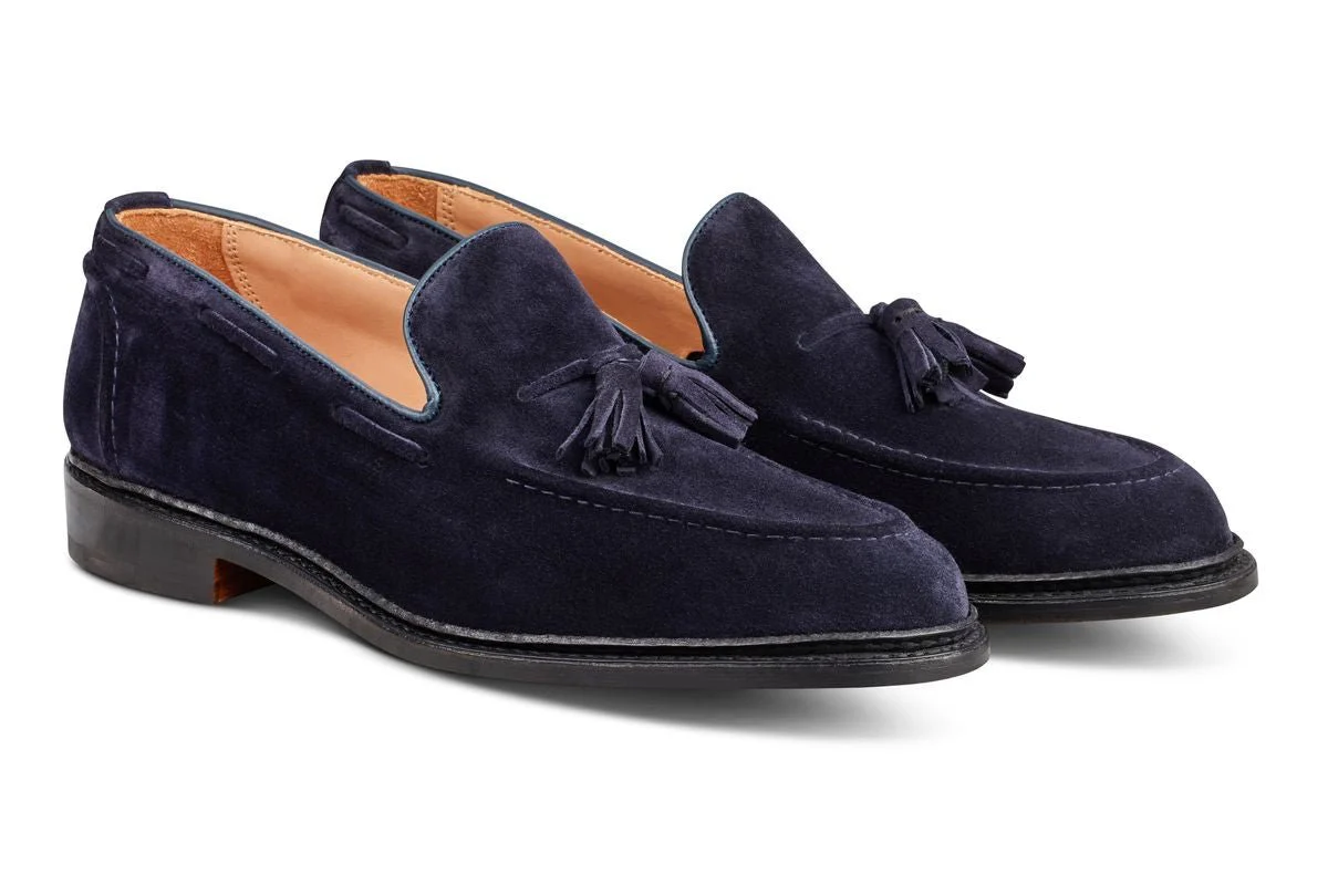 Elton Tassel Loafer - Navy Suede - Image 3