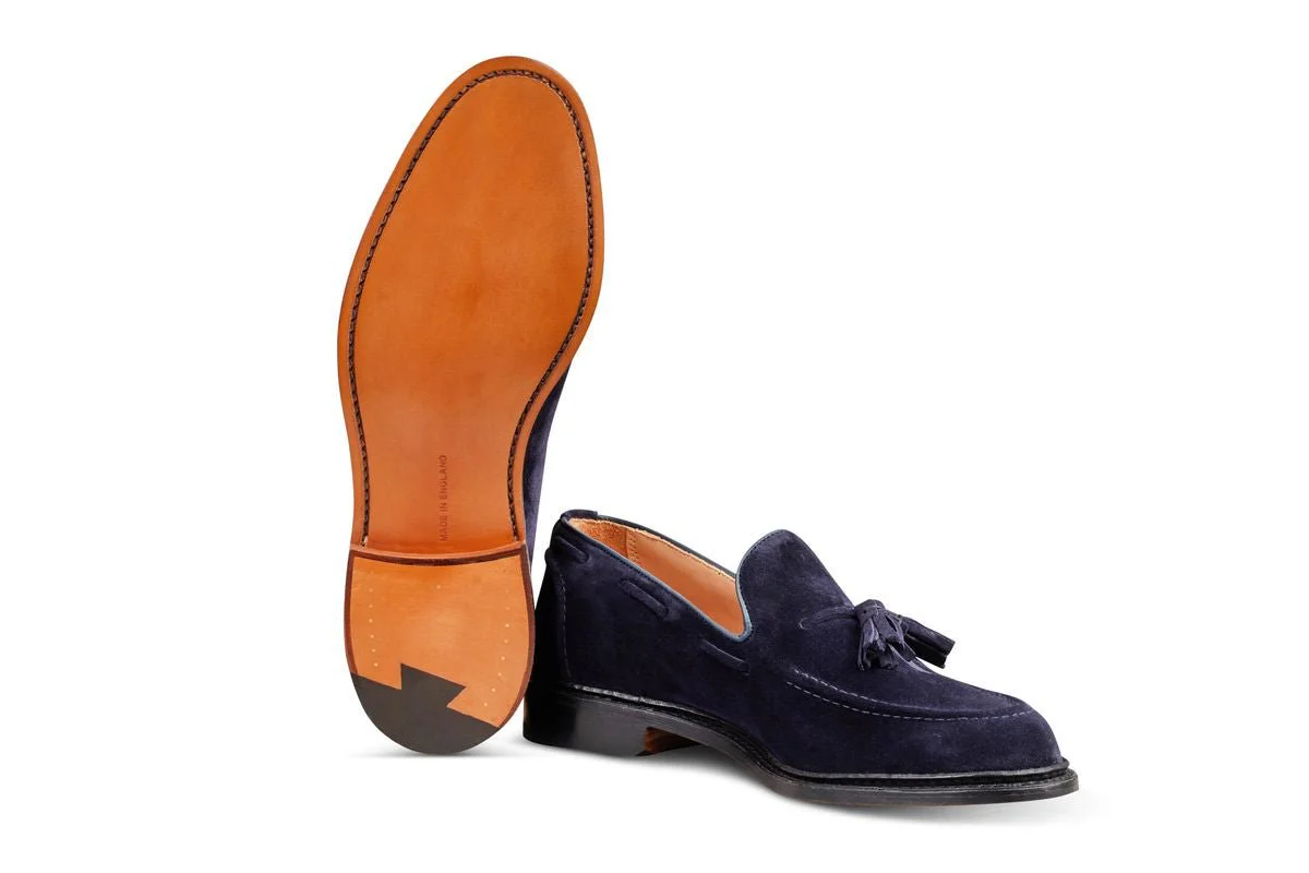 Elton Tassel Loafer - Navy Suede - Image 5