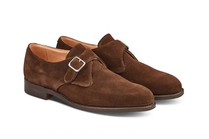 Mayfair Single Buckle Monk Shoe - Chocolate Suede - Image 3