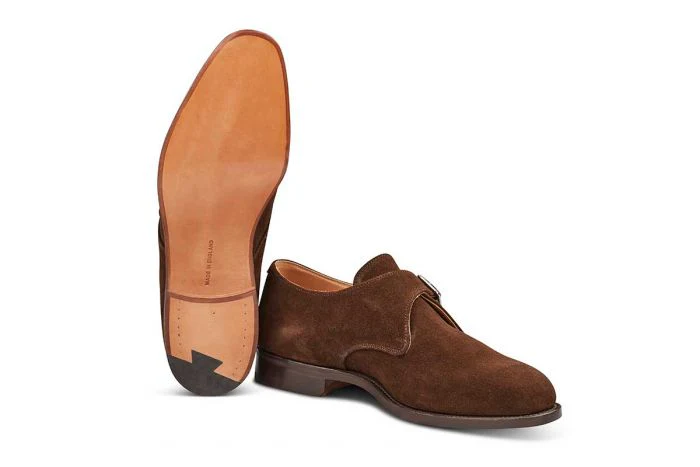 Mayfair Single Buckle Monk Shoe - Chocolate Suede - Image 5