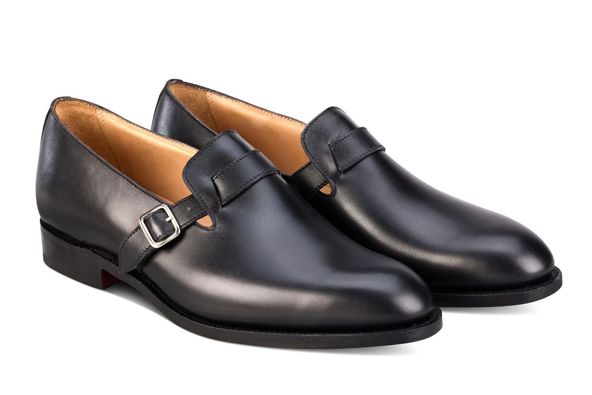 Niles Single Buckle Loafer - Black Calf - Image 4