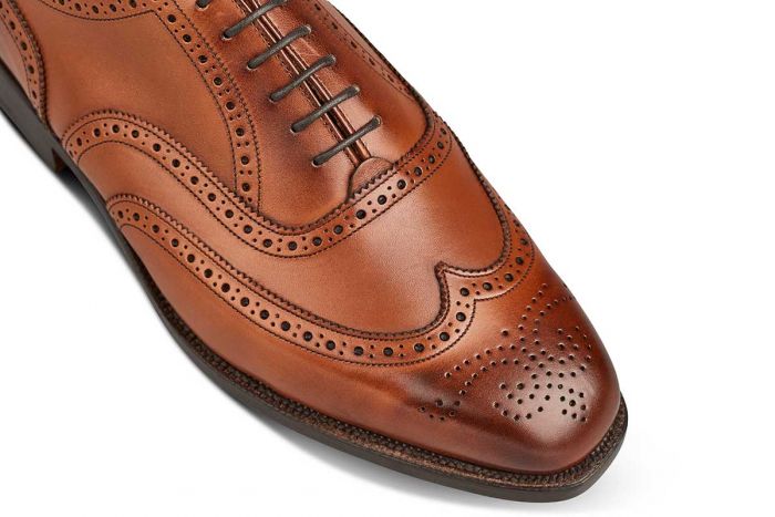 Piccadilly Brogue Oxford City Shoe - Beechnut Burnished - Image 2