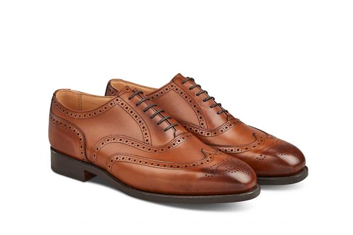 Piccadilly Brogue Oxford City Shoe - Beechnut Burnished - Image 3