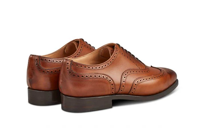 Piccadilly Brogue Oxford City Shoe - Beechnut Burnished - Image 4