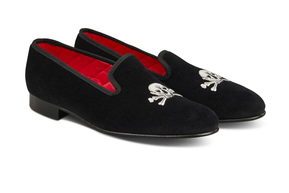 SKULL & BONES VELVET SLIPPER - Image 3