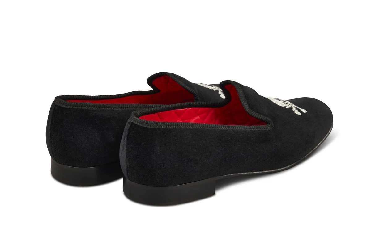 SKULL & BONES VELVET SLIPPER - Image 4