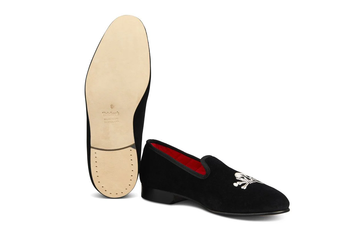 SKULL & BONES VELVET SLIPPER - Image 5