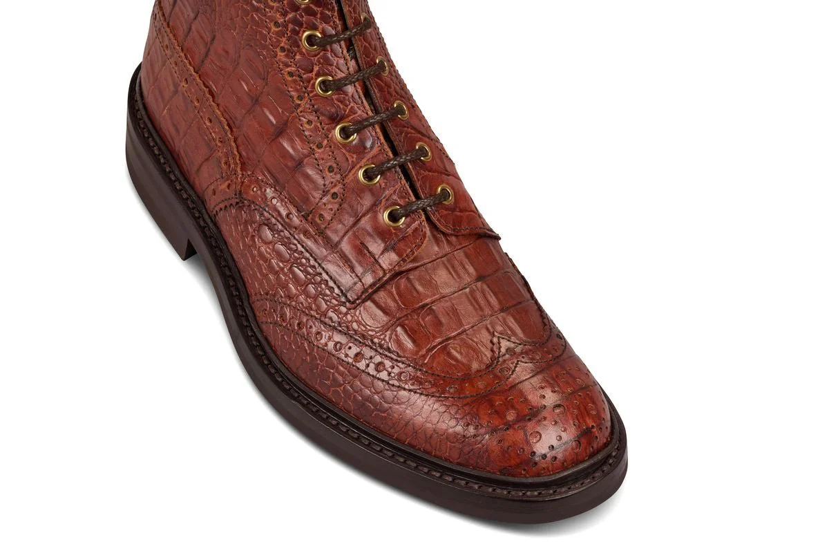 Stow Country Boot - Brown Mock Croc - Image 2