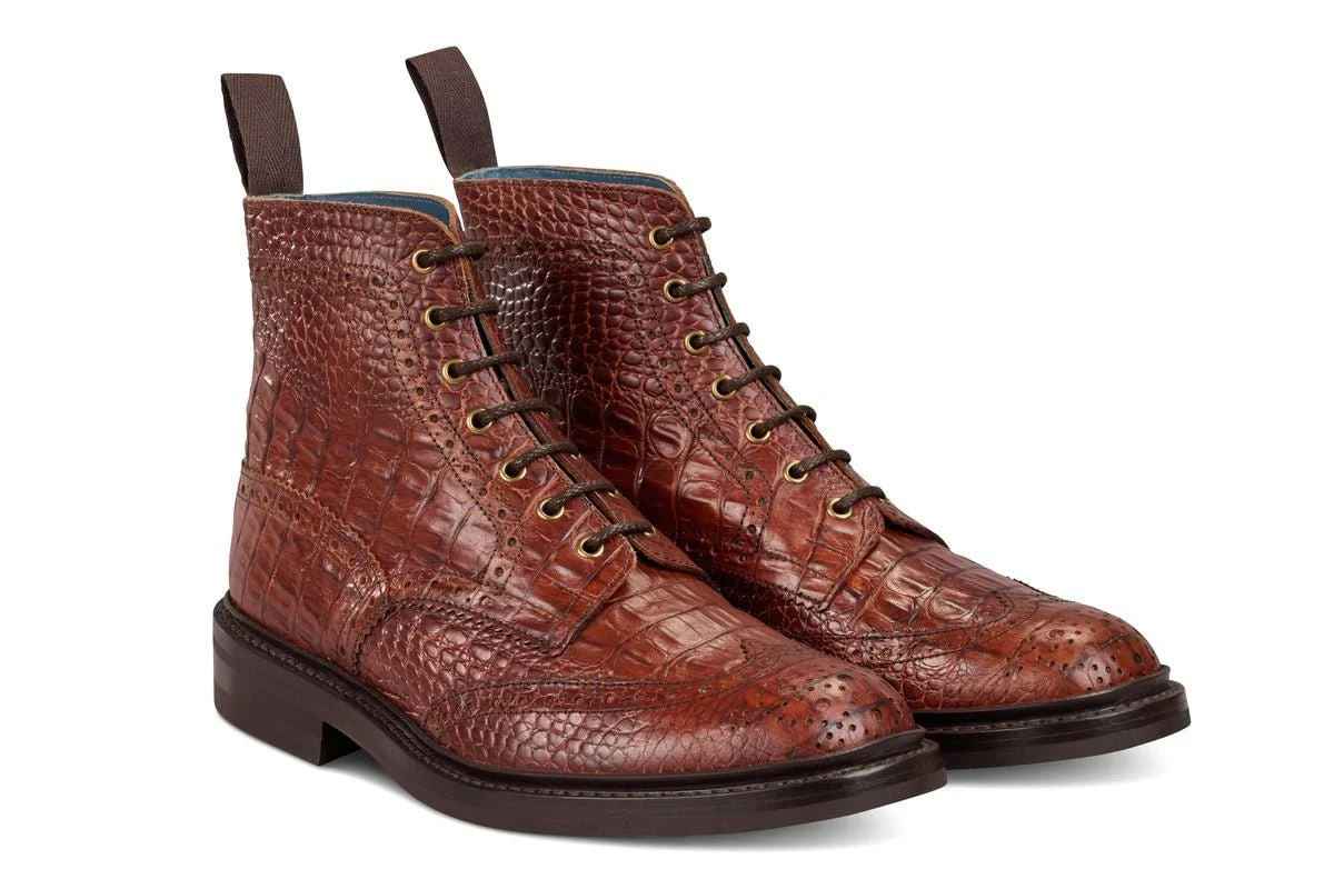 Stow Country Boot - Brown Mock Croc - Image 3