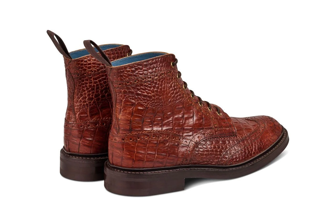 Stow Country Boot - Brown Mock Croc - Image 4