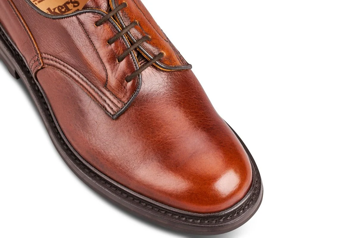 Woodstock Plain Derby Country Shoe - Caramel Kudu - Image 2
