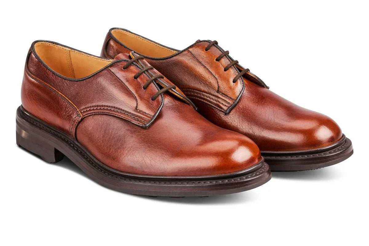 Woodstock Plain Derby Country Shoe - Caramel Kudu - Image 3