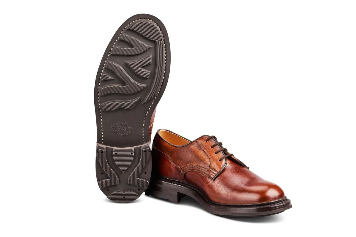 Woodstock Plain Derby Country Shoe - Caramel Kudu - Image 5